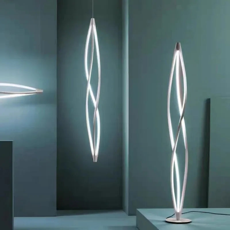 Modern LED spiral chandelier for hotel lobby reception