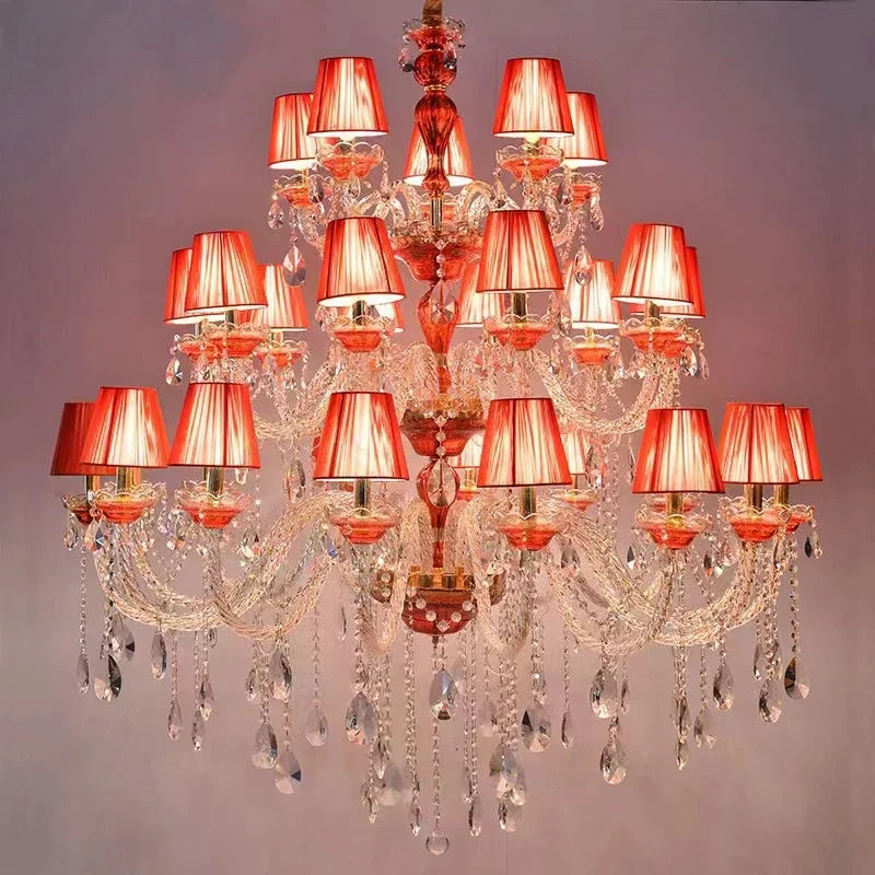 Crystal design chandelier for restaurant and cafe decoration