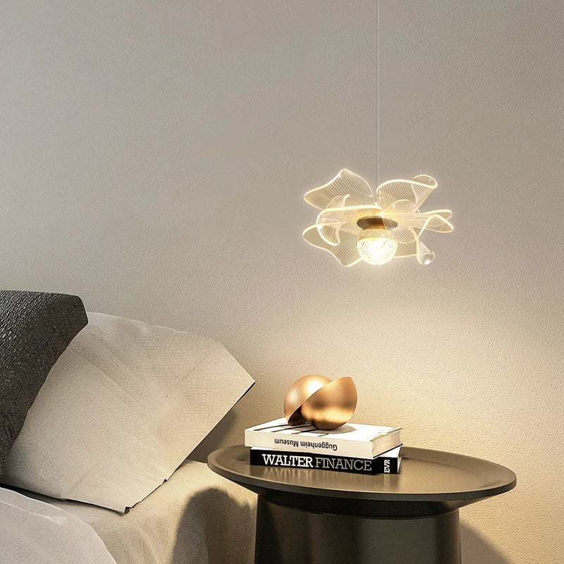 Nordic minimalist luxury chandelier with crystal pendants