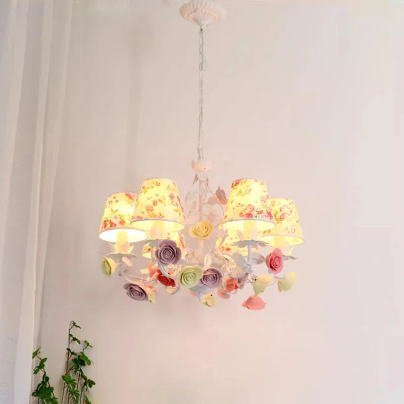 romantic chandelier for princess nursery luminous flowers