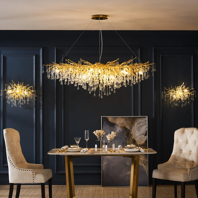 Simple Modern Luxury LED Crystal Chandelier Indoor