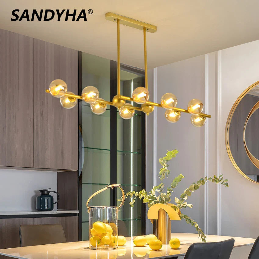 Elegant modern luminous suspended chandelier