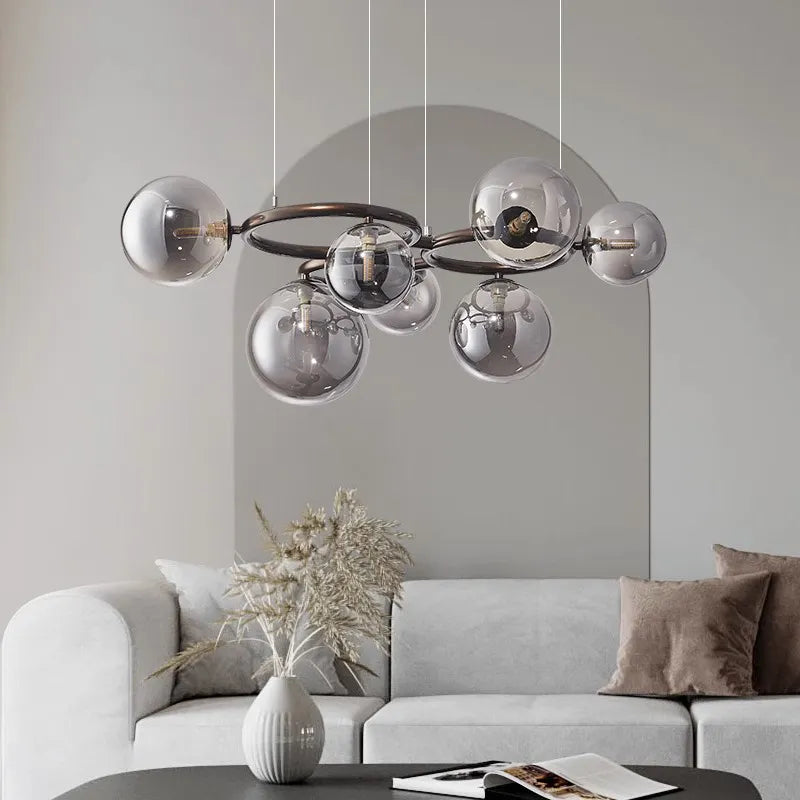 Elegant contemporary suspended chandelier