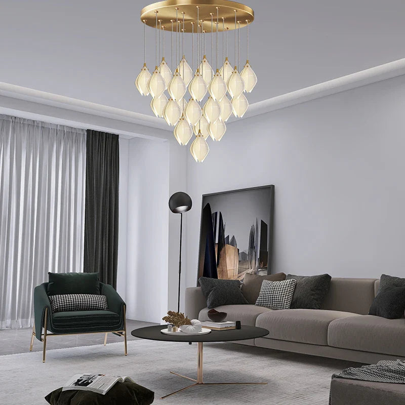 Chic bright minimalist Scandinavian chandelier
