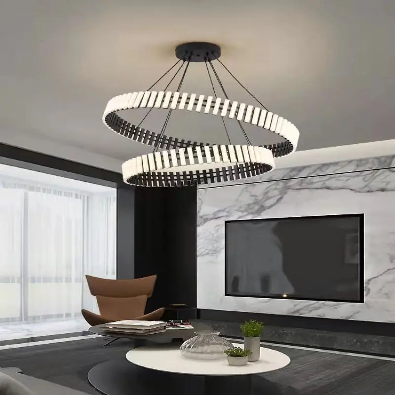 postmodern rings chandelier duplex LED minimalist interior design
