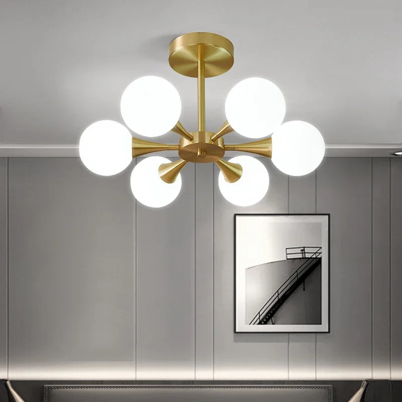 Nordic white glass chandelier for indoor lighting