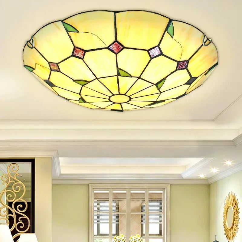 Elegant Blue Mediterranean Tiffany Chandelier