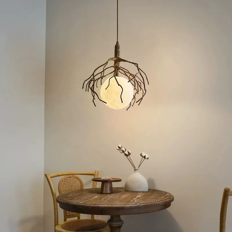 retro decorative LED tree branch pendant light