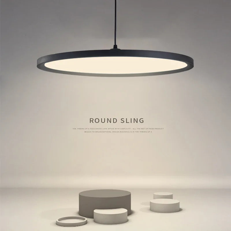 Modern LED Chandelier with Minimalist Nordic Circular Design