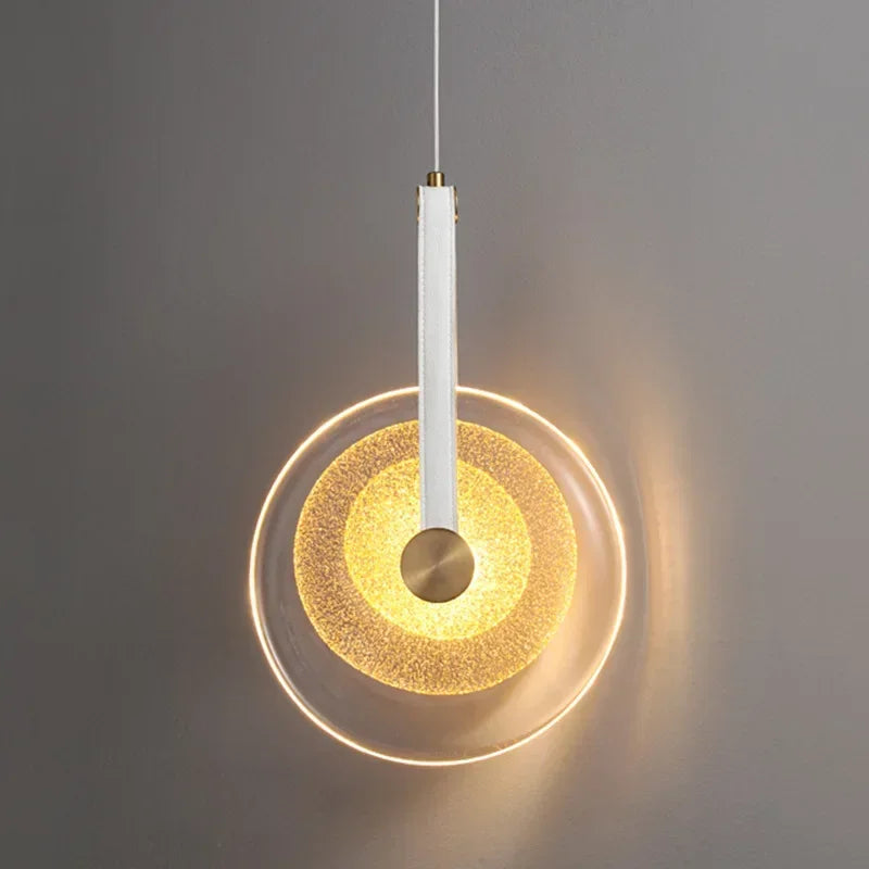 Modern Nordic Leather and Glass Chandelier for Home Decoration