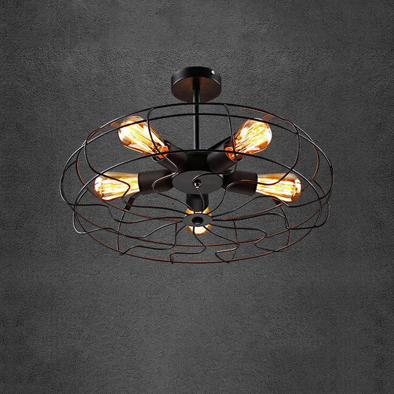 Vintage Loft Ceiling Fan Pendant Light Chandelier