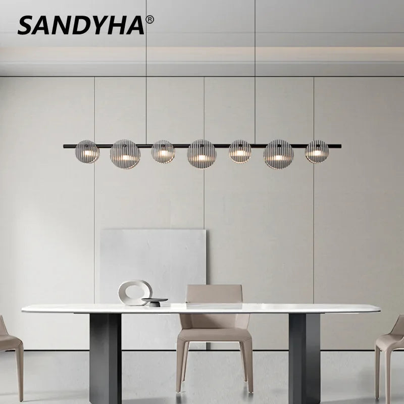 Minimalist modern glass chandelier for designer lighting