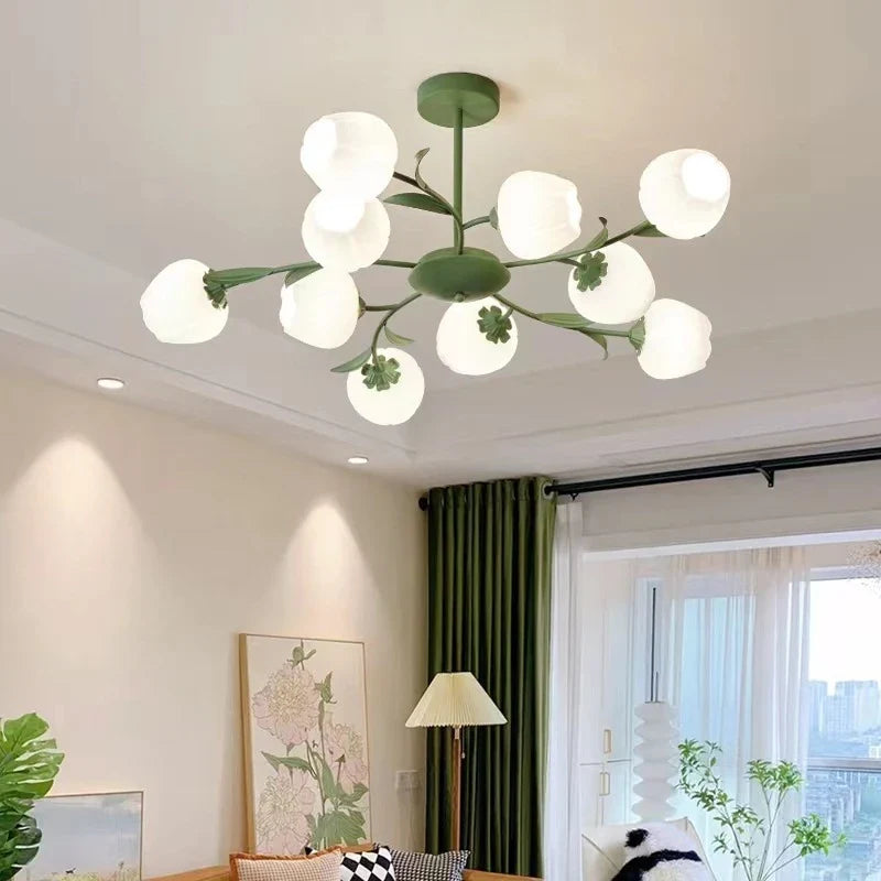 Modern design chandelier with luminous petals