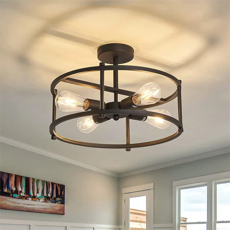 Modern Black Metal Living Room Pendant Light