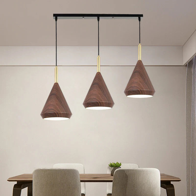 Minimalist Nordic Wood Metal Chandelier