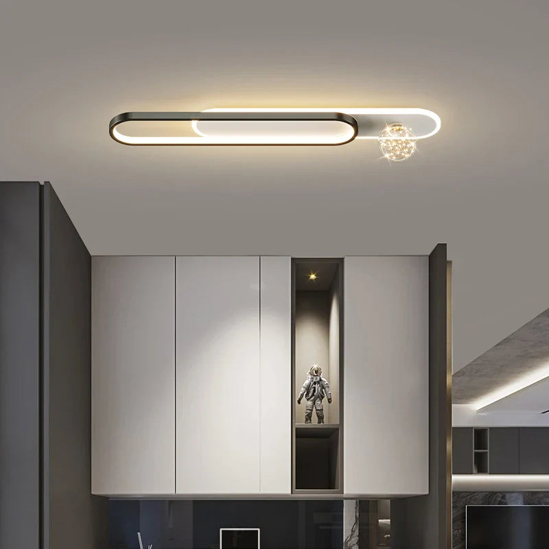 Creative Starry Luxury Simple Modern Chandelier Recessed Long Strip