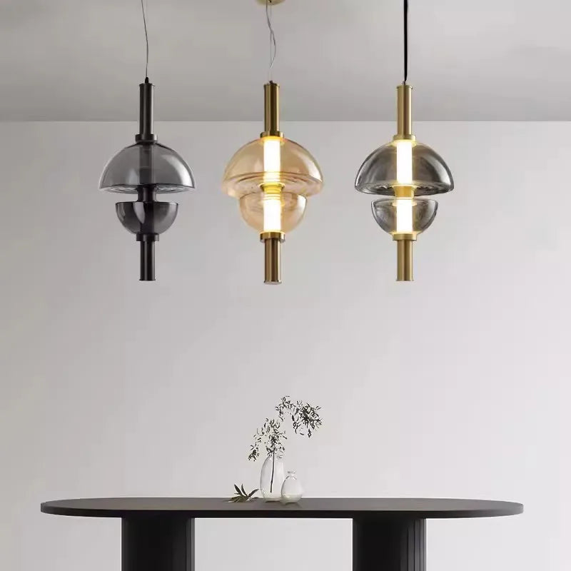Modern minimalist design glass chandelier for restaurant and cafe
