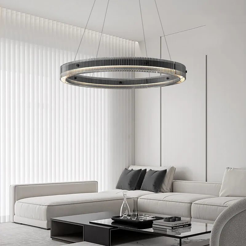 Nordic design LED ring chandelier, modern Italian style