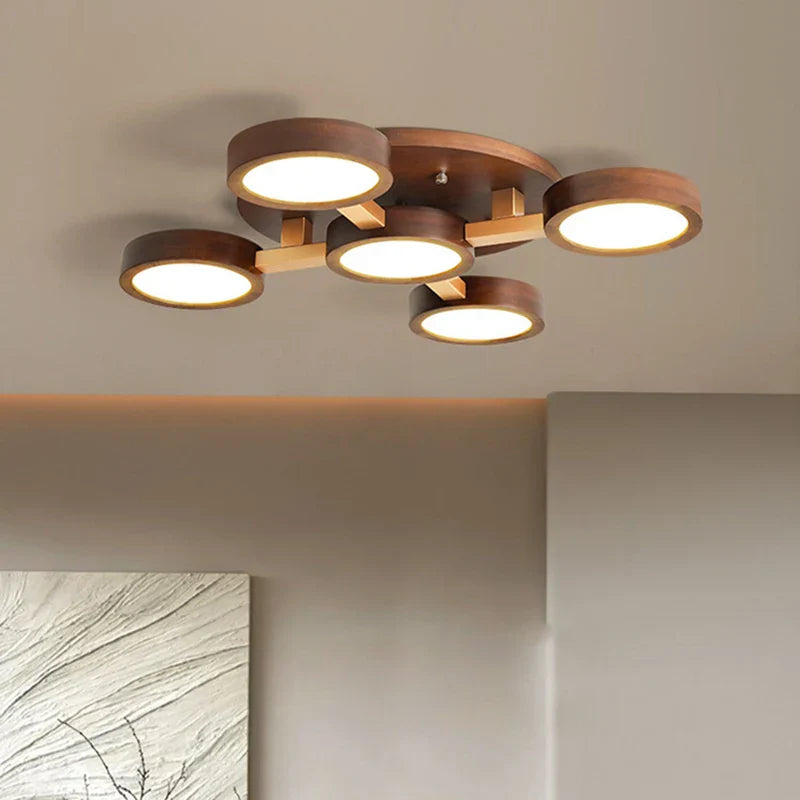 Modern LED wooden chandelier for elegant interior decoration
