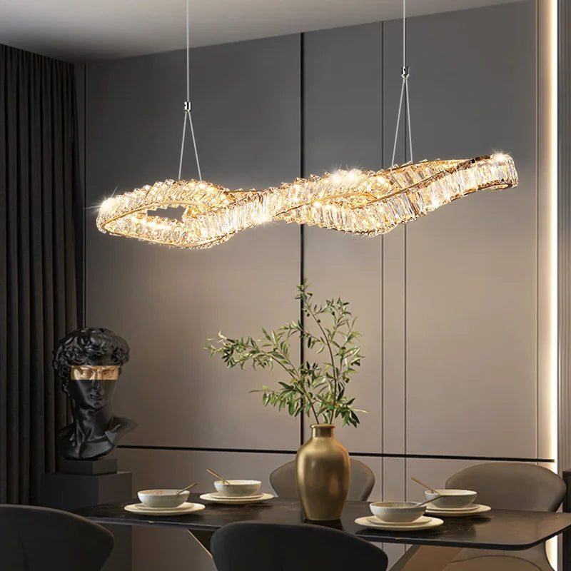 Modern Luxury Gold LED Crystal Chandeliers