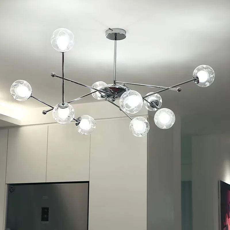 Bauhaus style clear glass chandelier for hotel