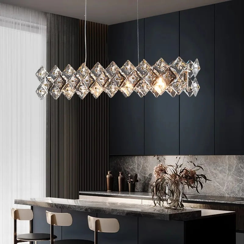 minimalist crystal chandelier for an elegant interior