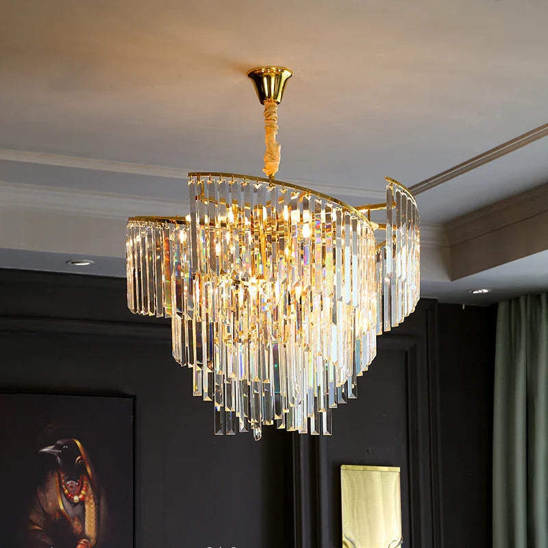 postmodern decorative spiral luxury crystal chandelier