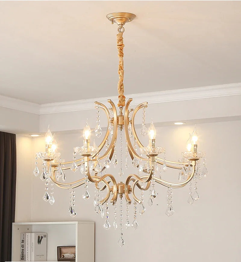 Modern crystal chandelier with elegant LED lighting