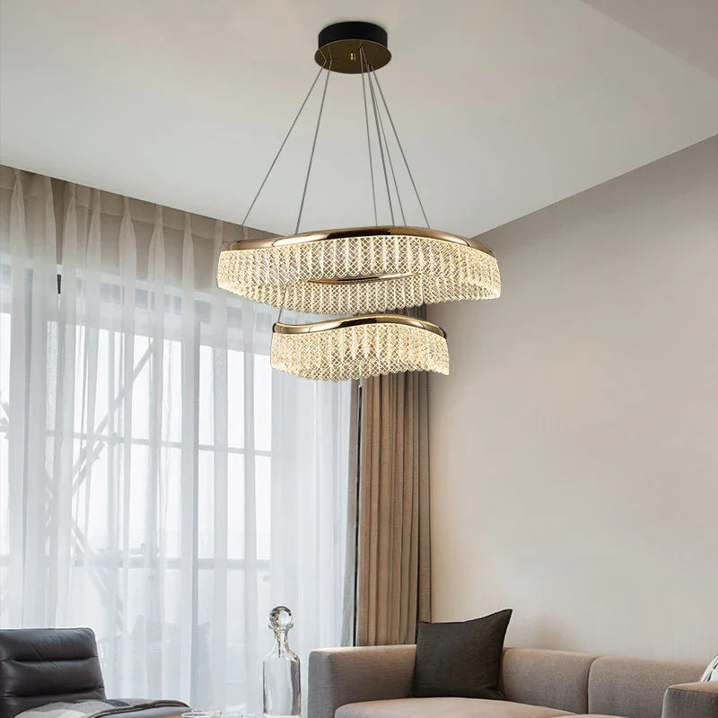 Minimalist Nordic Style LED Crystal Chandelier