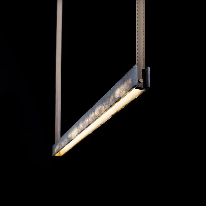 high-end minimalist modern LED chandelier with marble imitation