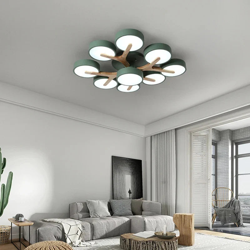 Radiant Scandinavian Wooden Chandelier