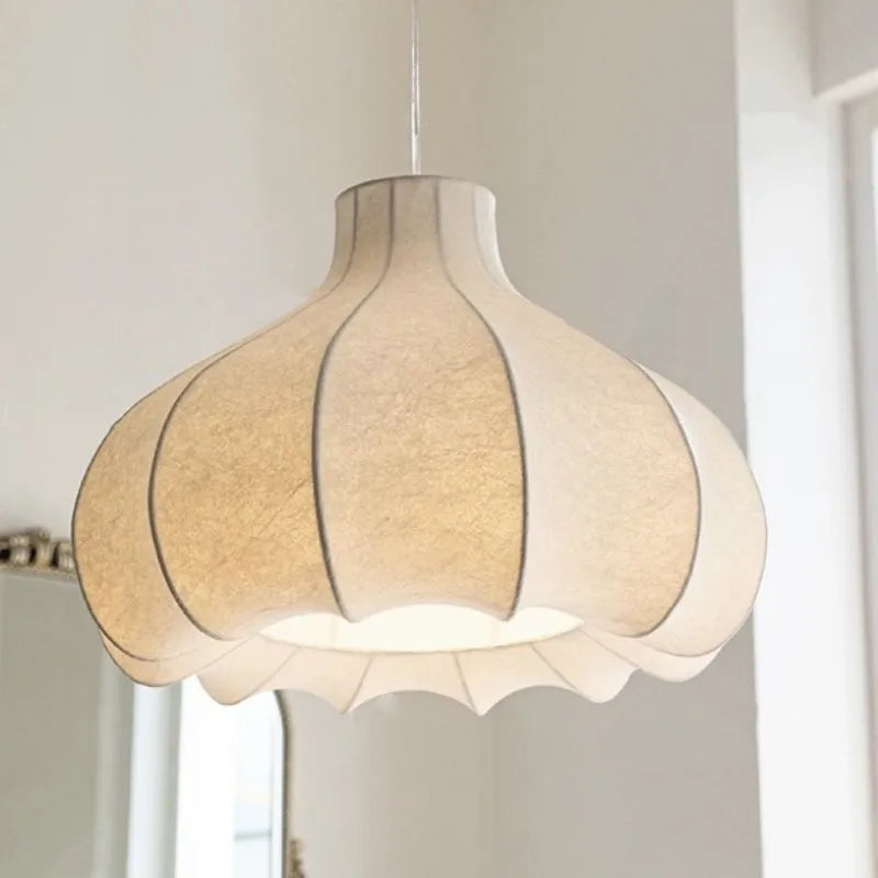 Nordic Wabi Sabi Minimalist Silk LED Chandelier Indoor Decorative Lighting