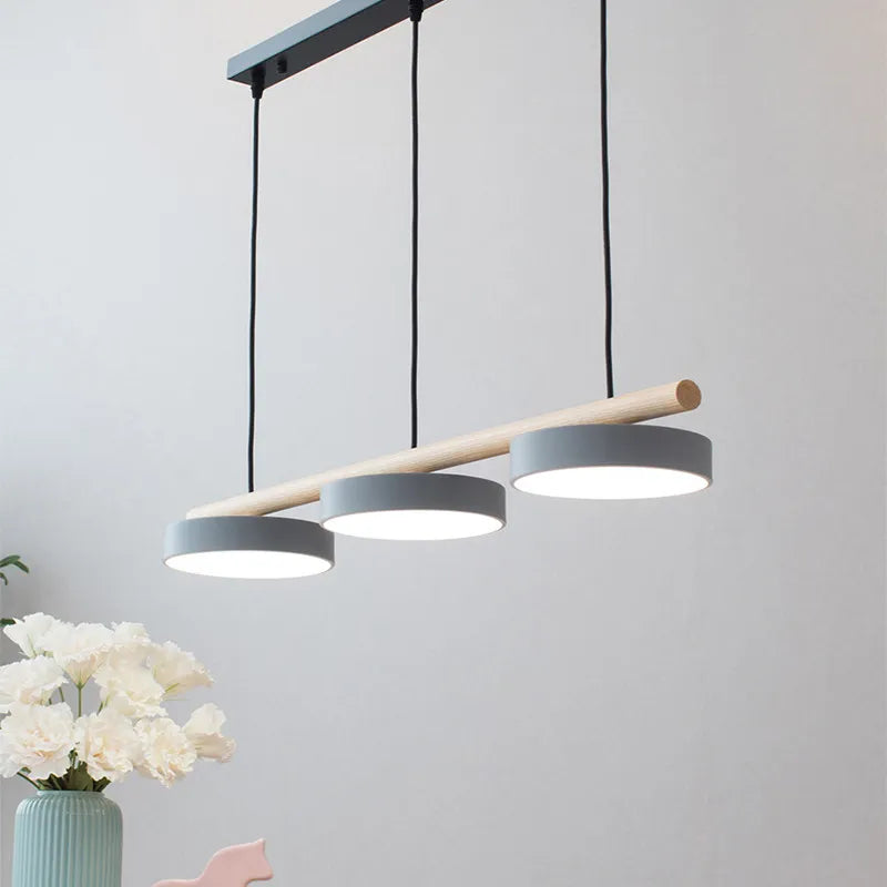 Nordic design light wood chandelier