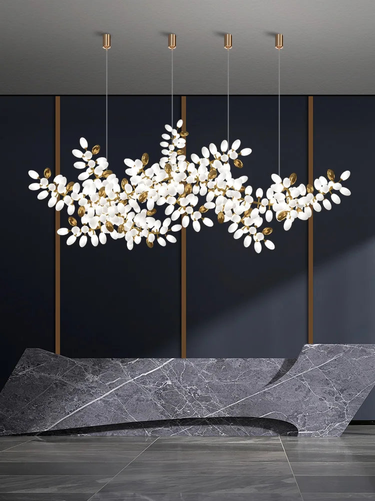Postmodern Luxury White Glass Chandelier