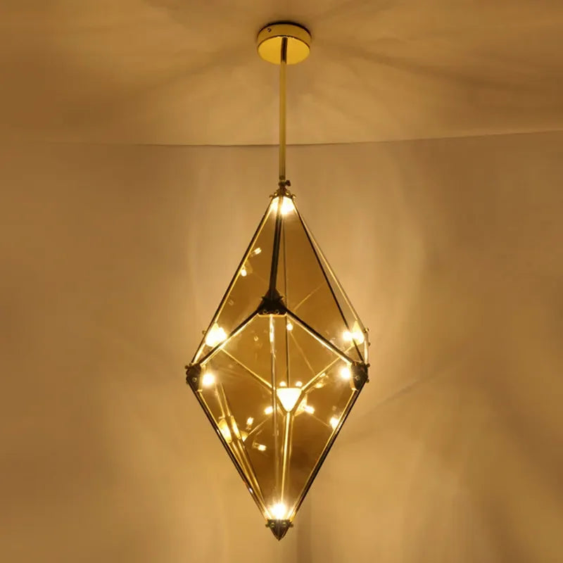 Minimalist Scandinavian Diamond Chandeliers.