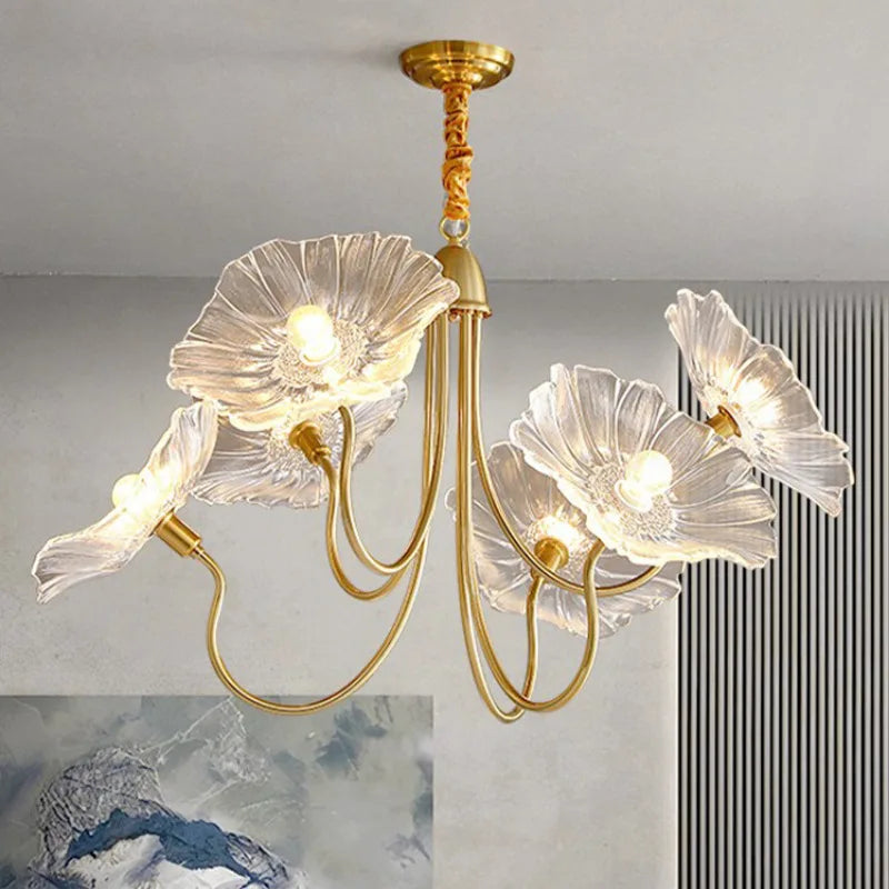 Bright airy elegant modern chandelier