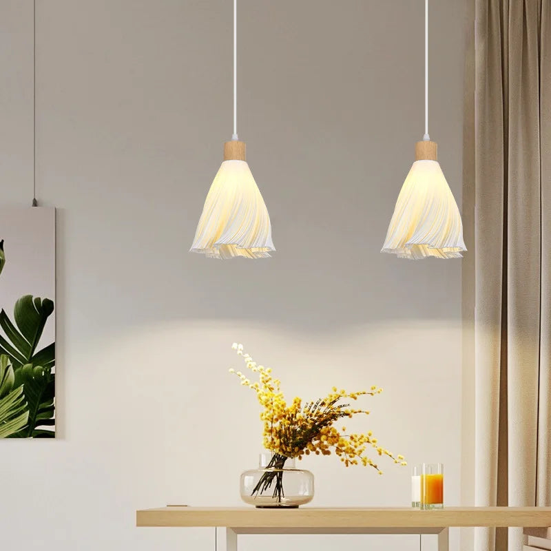Scandinavian light wood design chandelier