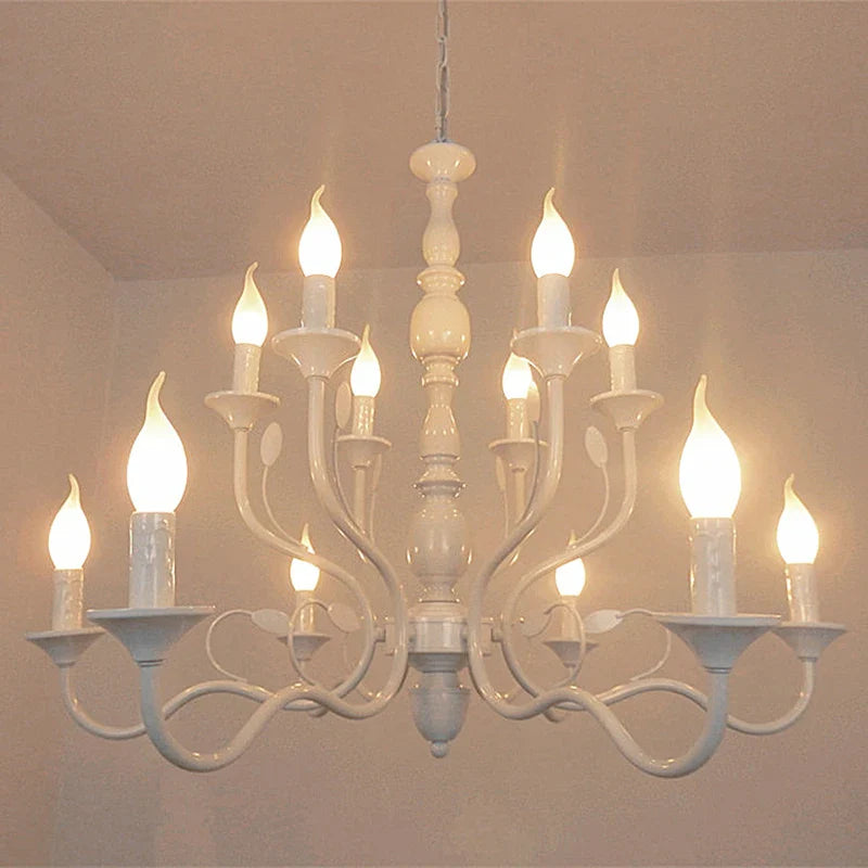 Retro black iron industrial vintage style chandelier for interior lighting