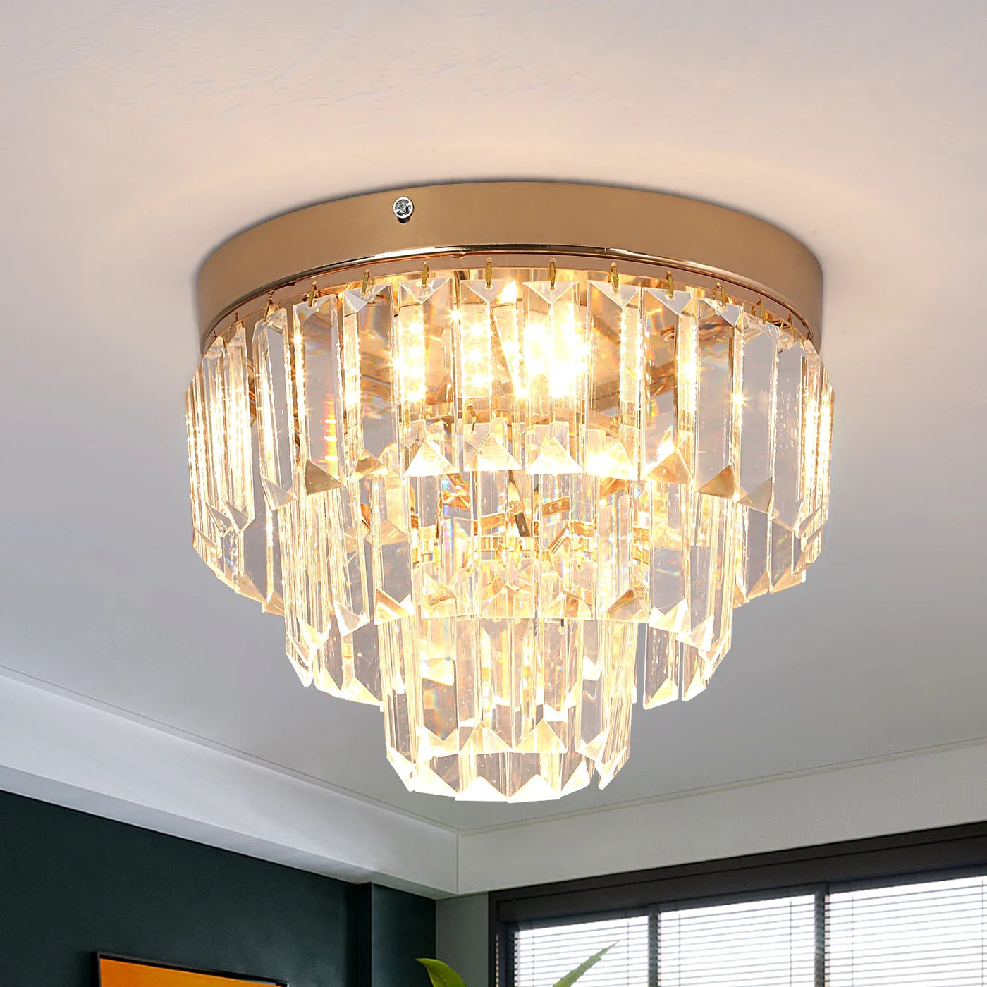 Contemporary K9 Crystal Chandelier
