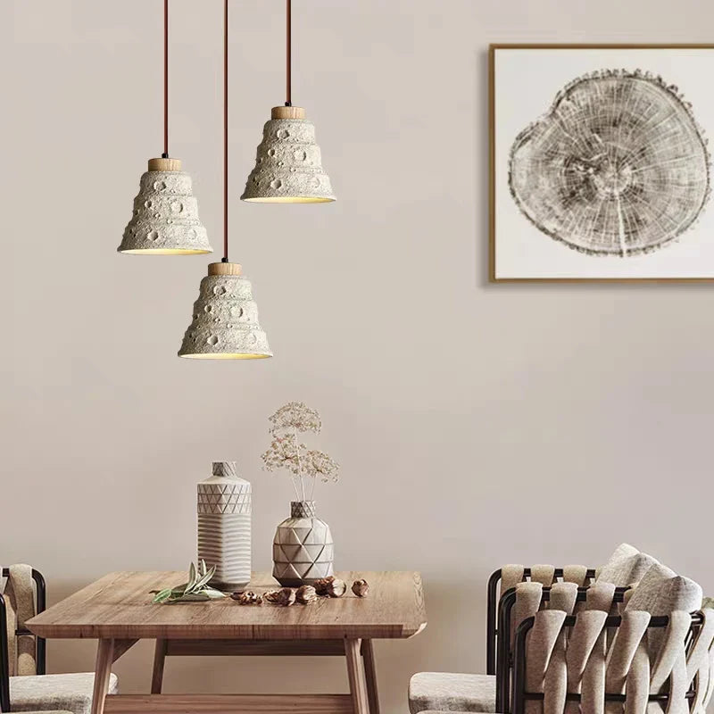 Rustic style micro-vent cement chandelier for restaurant and bar