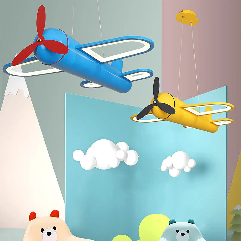 Creative helicopter chandelier for children's and youth bedrooms
