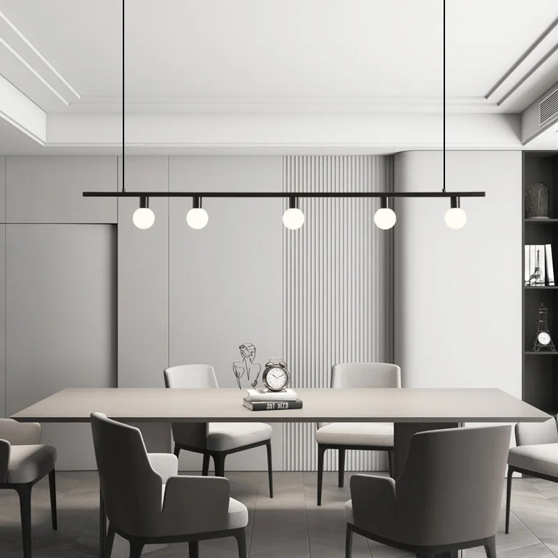 Minimalist adjustable brass wire chandelier for bars and restaurants