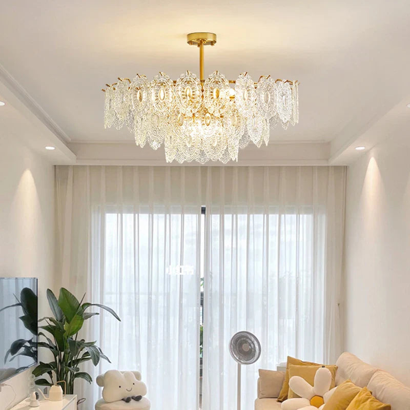 luxurious glass chandelier for elegant interior