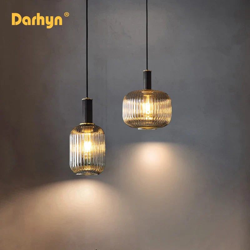 Retro LED glass chandelier for interior decoration