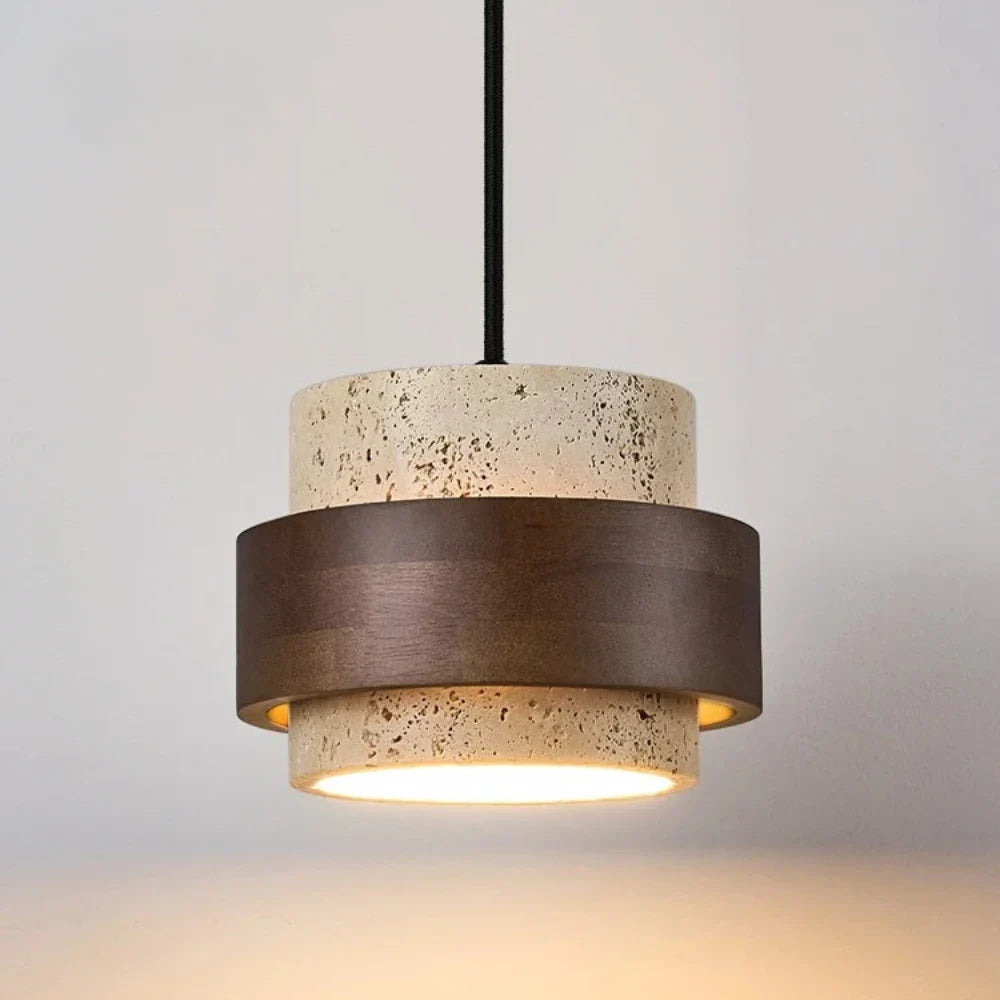 Modern wood and marble chandelier for elegant decor