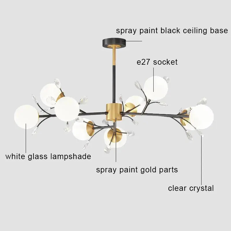 Nordic LED Crystal Chandelier for Modern Home Decoration