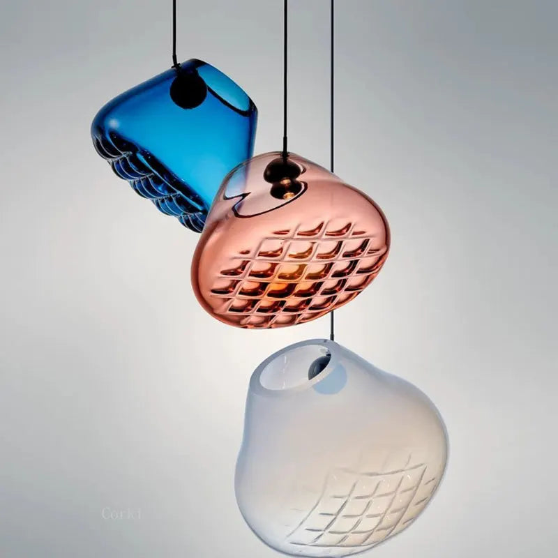 Designer glass chandelier for kitchen bar and restaurant