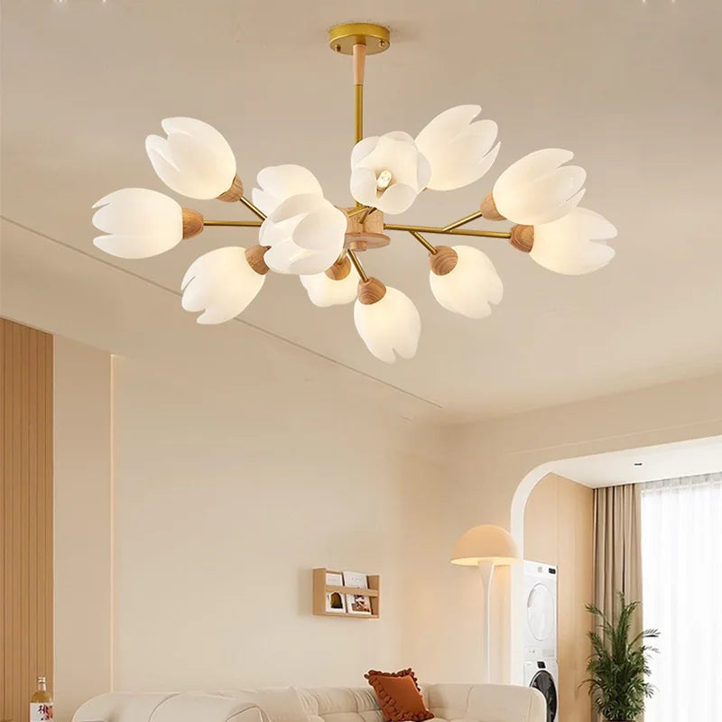 Luminous floral Nordic chandelier