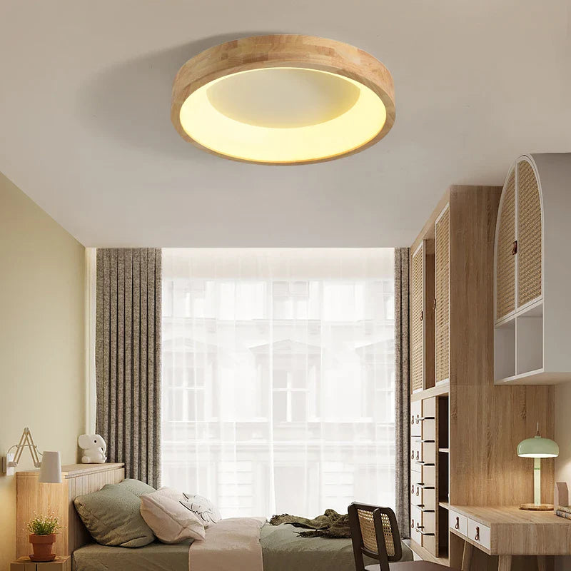 Bright modern wooden chandelier