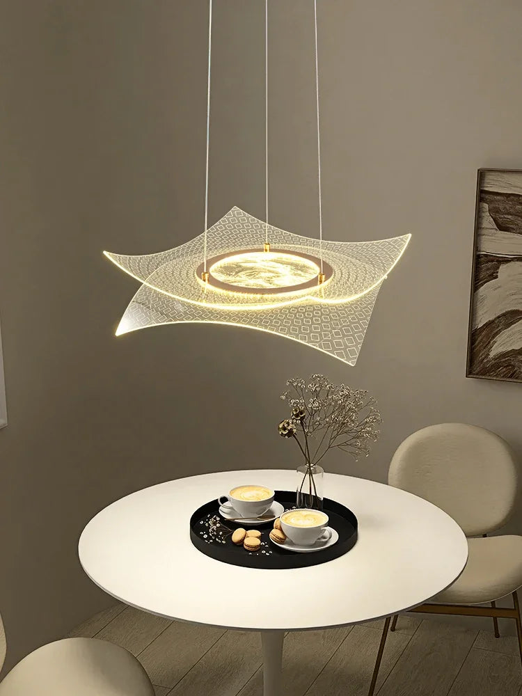 Creative luxury acrylic chandelier with decorative LED lighting
